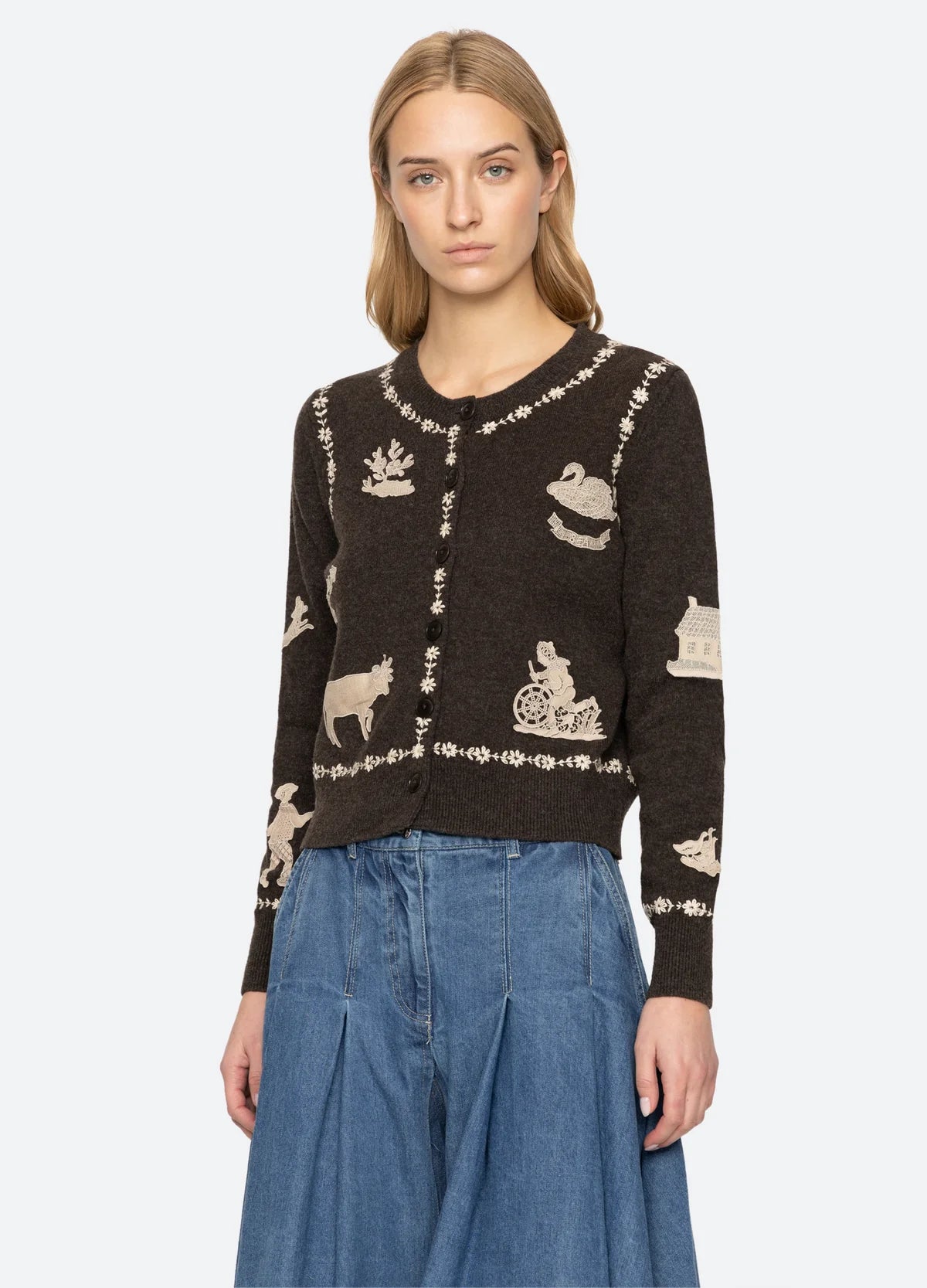 Sea New York Margeurite Cardigan Coffee