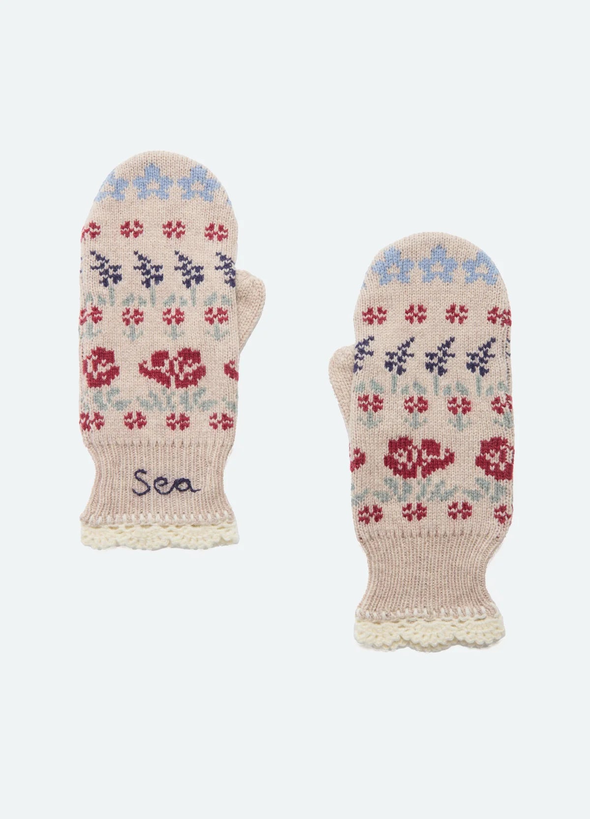 Sea New York Preston Knit Mittens Cream