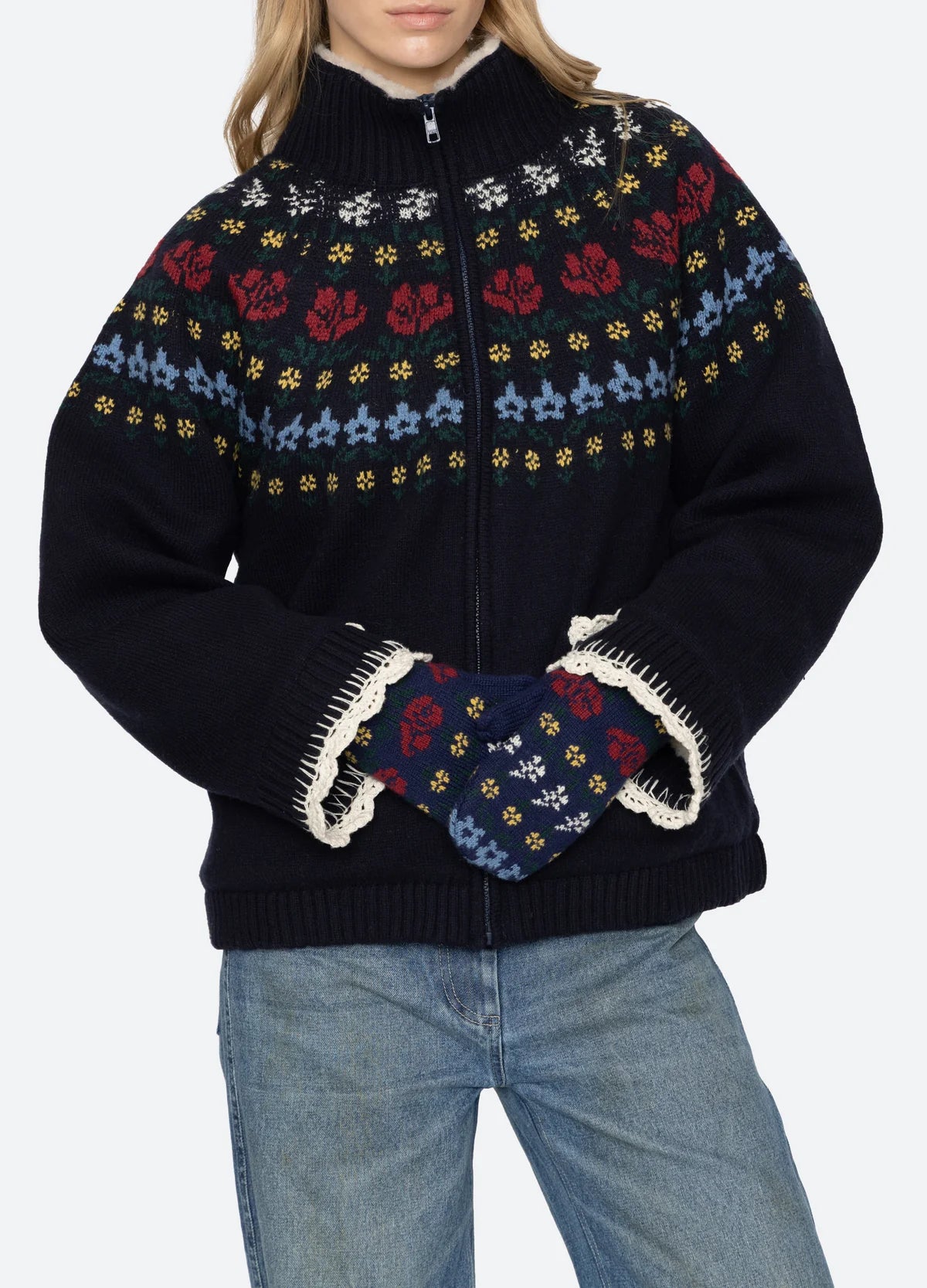 Sea New York Preston Knit Mittens Navy