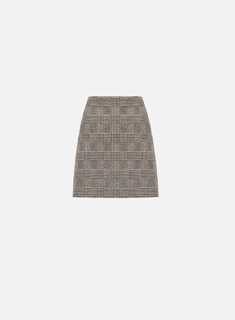 Harris wharf Mini Skirt Patterned Moleskine Beige