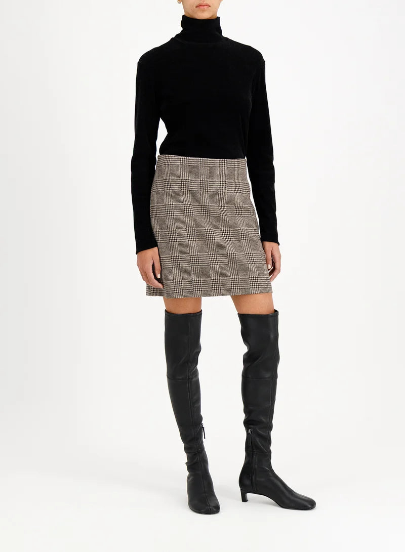 Harris wharf Mini Skirt Patterned Moleskine Beige