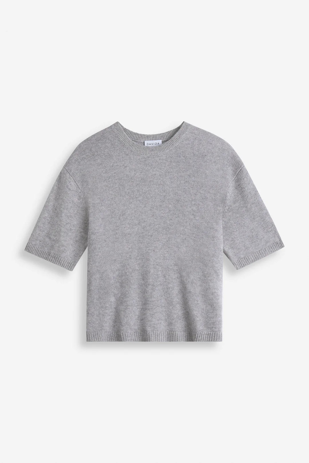 Davida Cashmere Boxy T-Shirt Light Grey