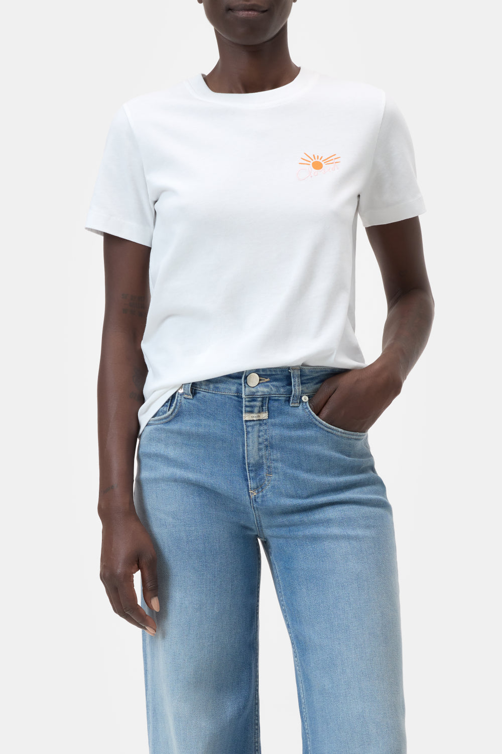 CLOSED BASIC T-SHIRT WHITE SUN