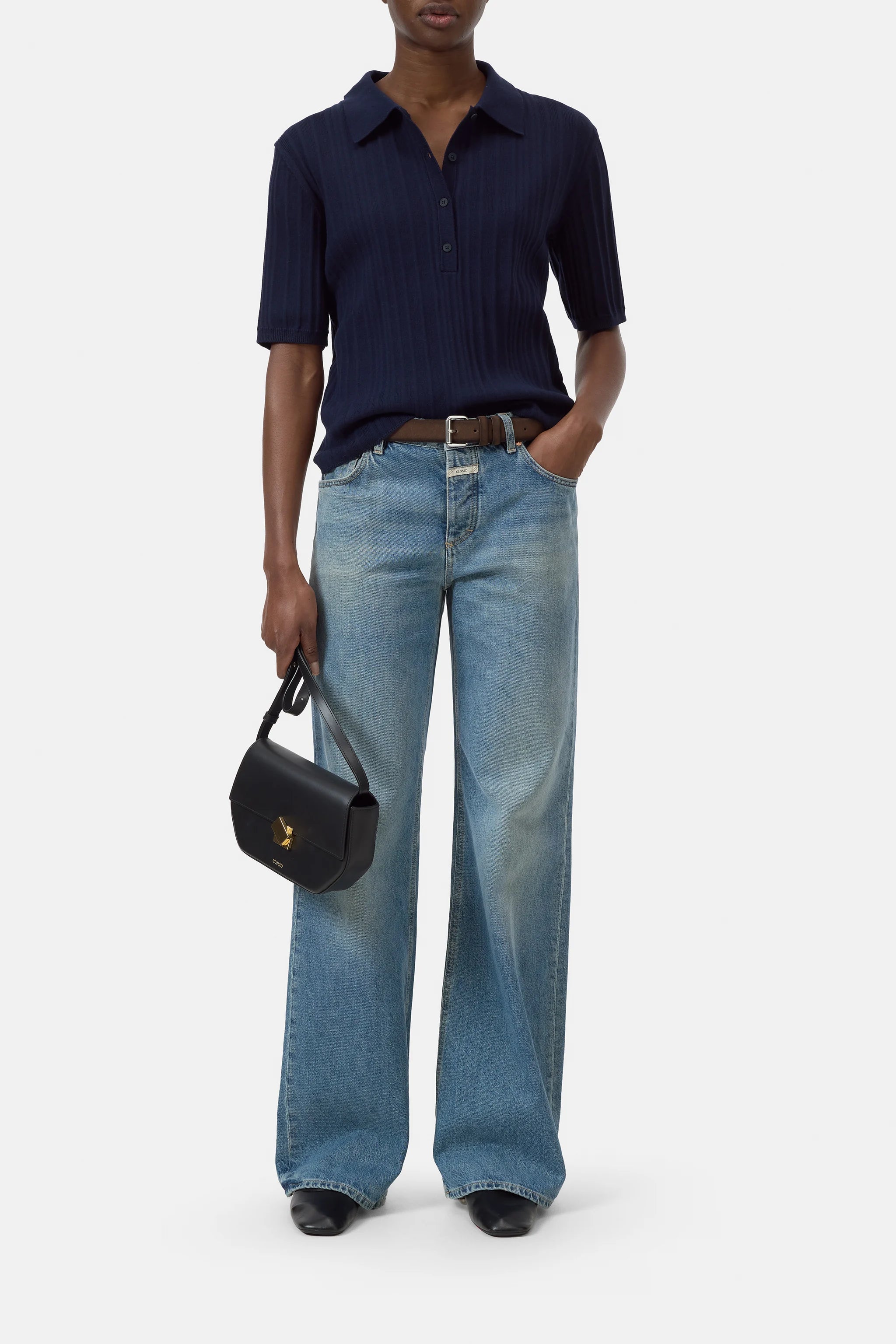 CLOSED SHORT SLEEVE POLO NAVY