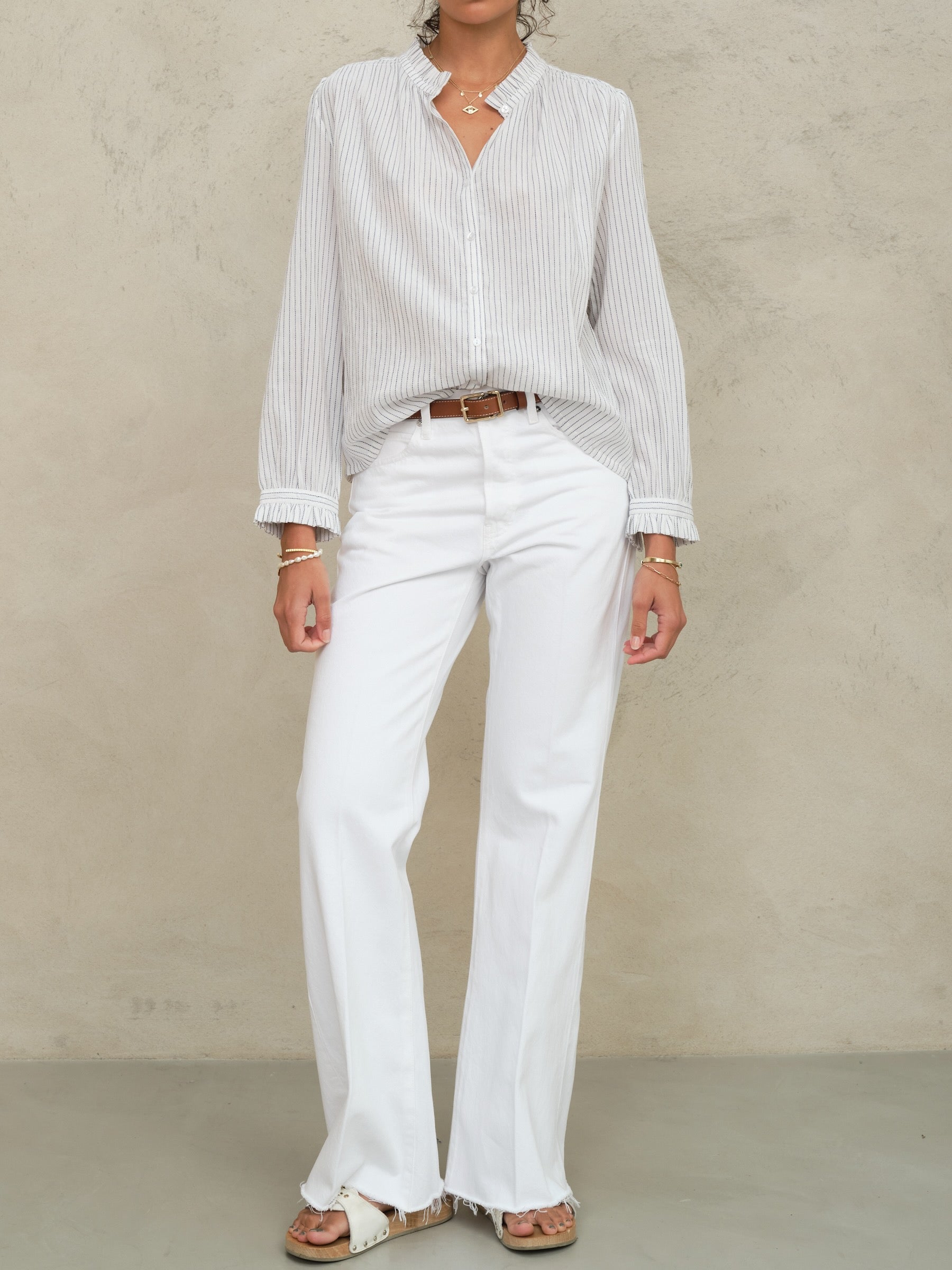 M.A.B.E Chrissie Top White Stripe