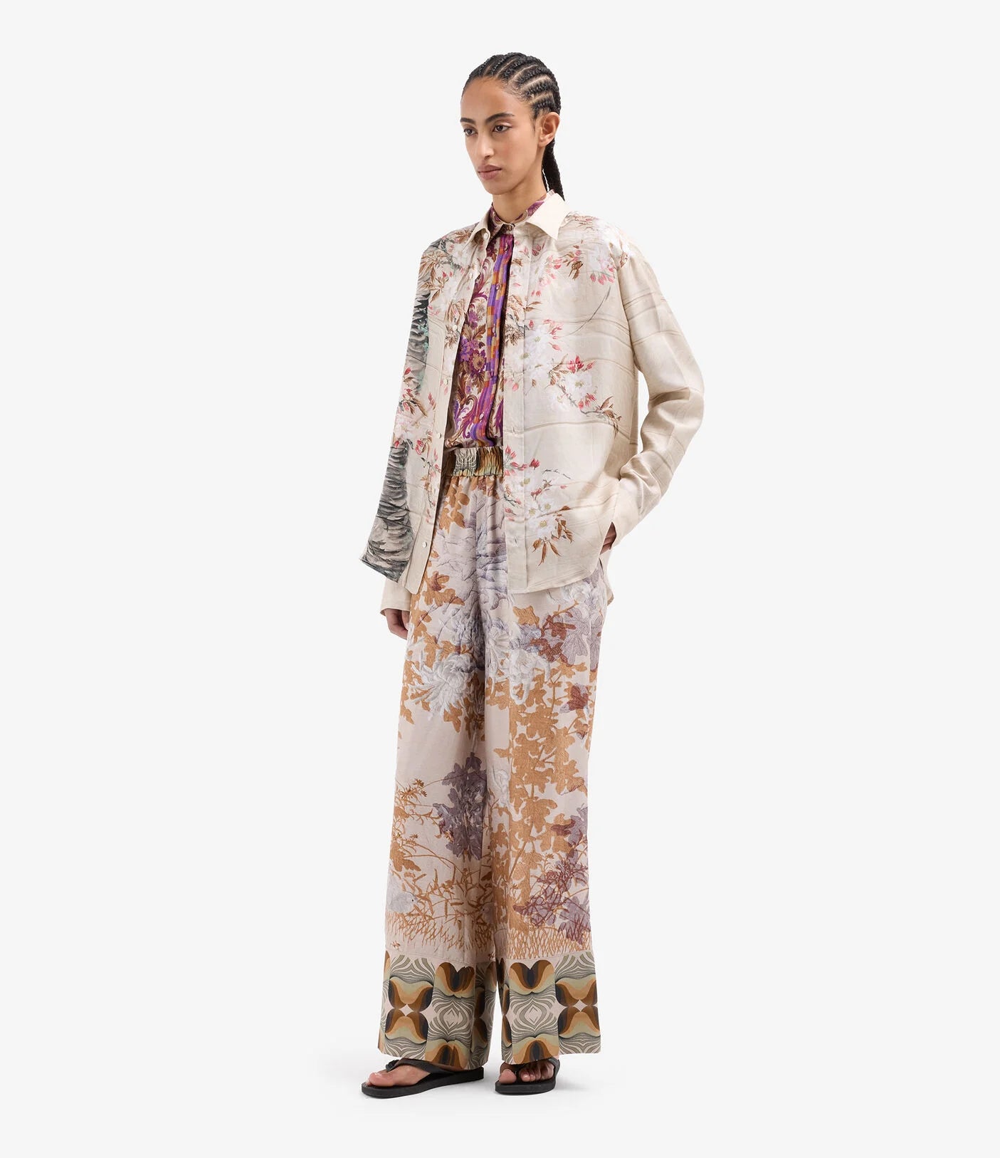 Pierre-Louis Mascia Palazzo Silk Trousers Cialda