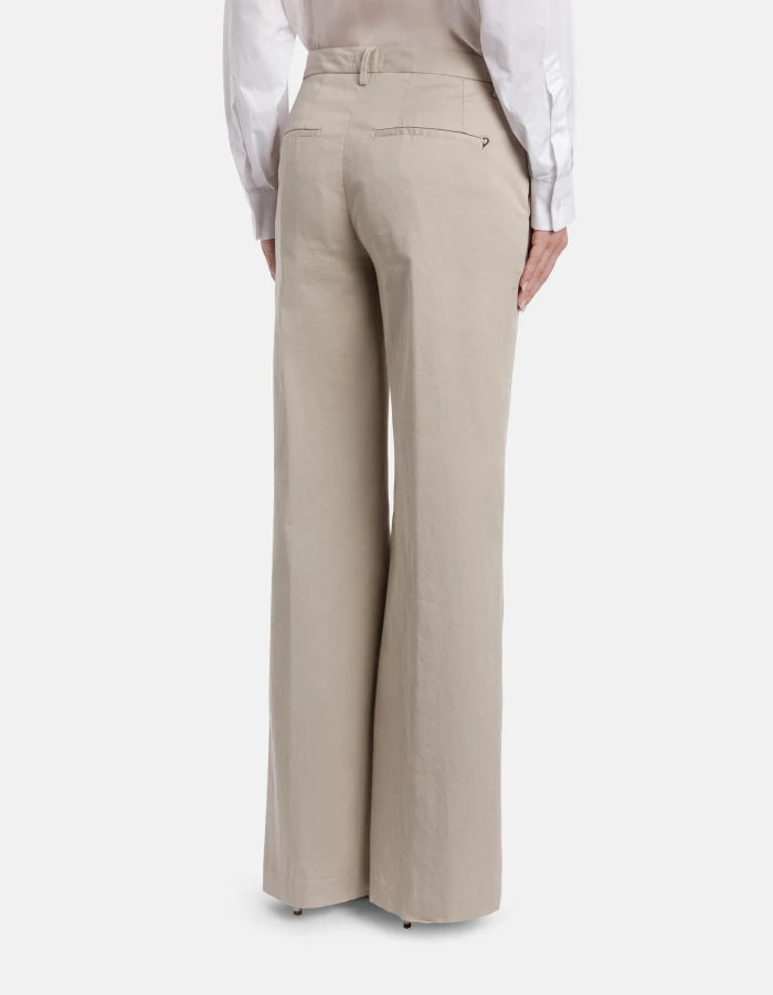 Dondup Janice Wide-Leg Trousers in Compact Gabardine