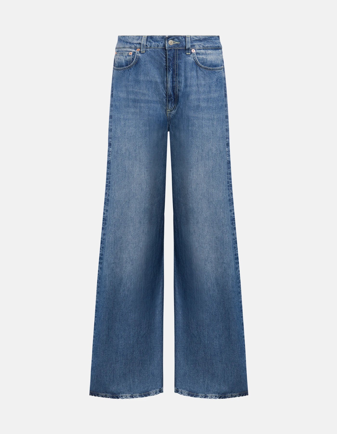 Dondup Beatrix Wide-Leg Jeans in Rigid Lyocell Denim