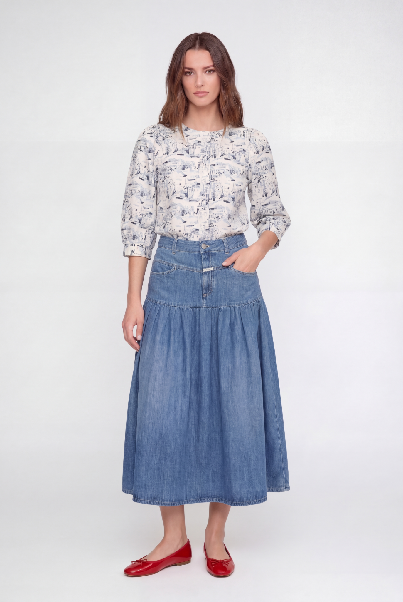 Stenströms Lykke Blouse Dark Blue Pattern