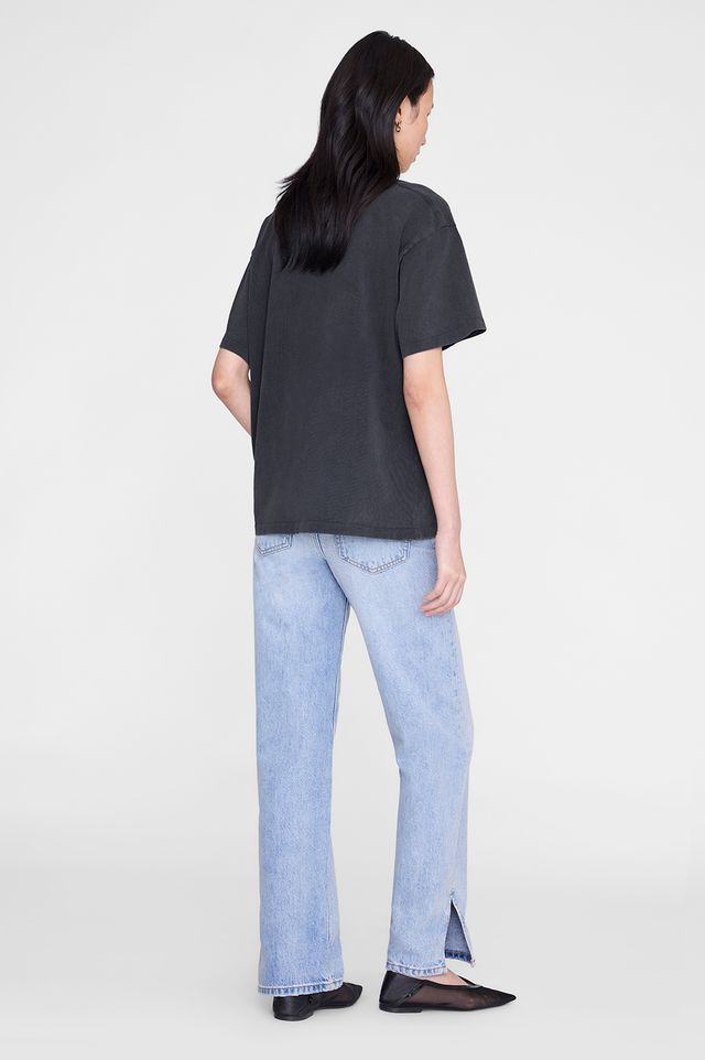Anine Bing Cade Tee Melrose Stencil Vintage Black