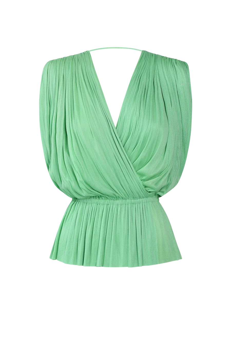 Hanne Bloch Mint Silk Tulle Top Green