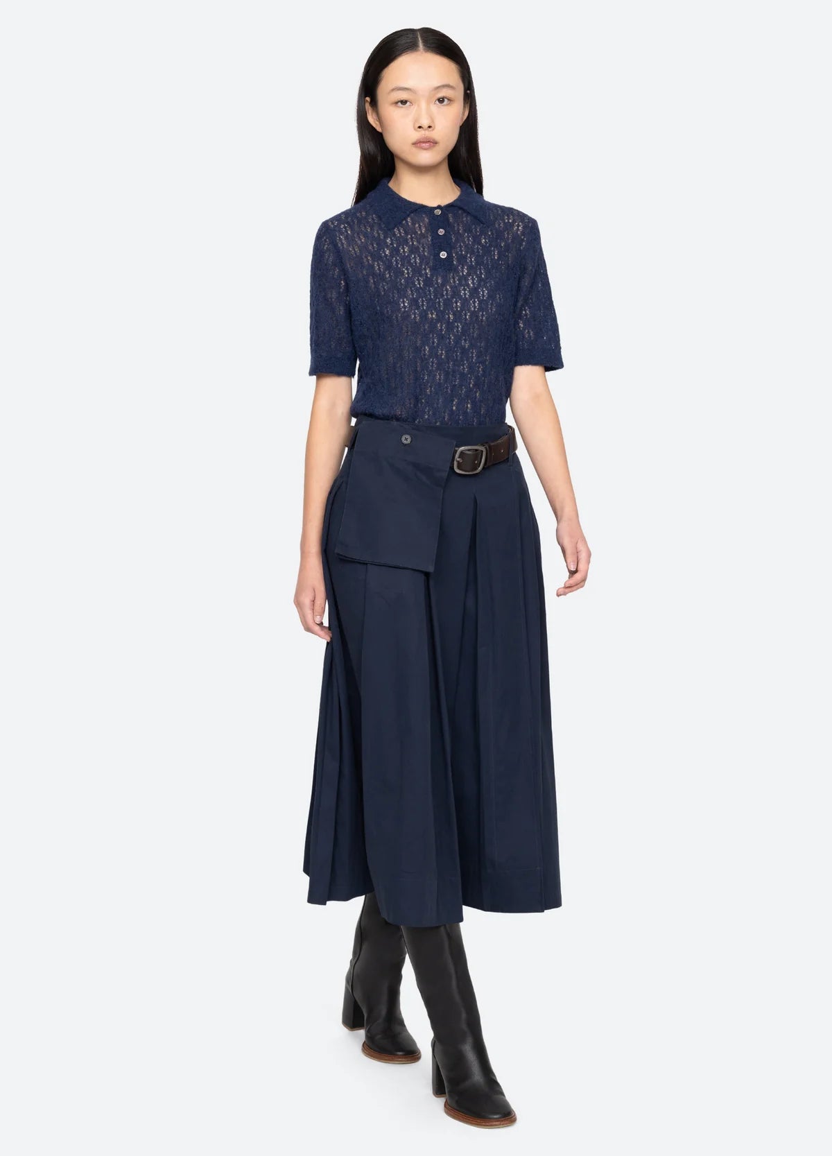 Sea New York Andrea Workwear Skirt Navy