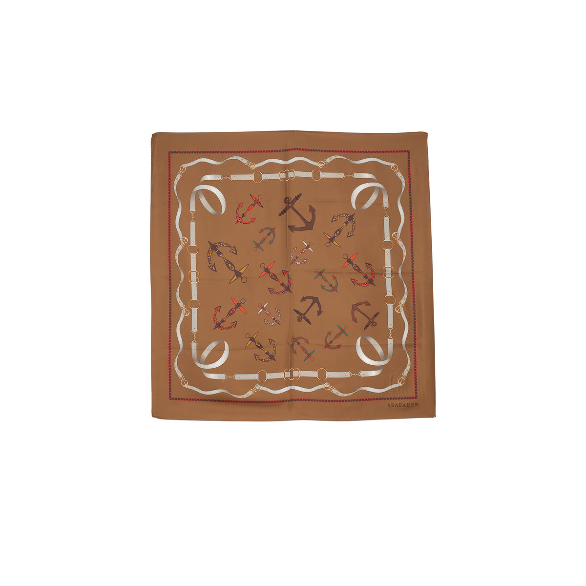 Seafarer Silk Scarf Brown