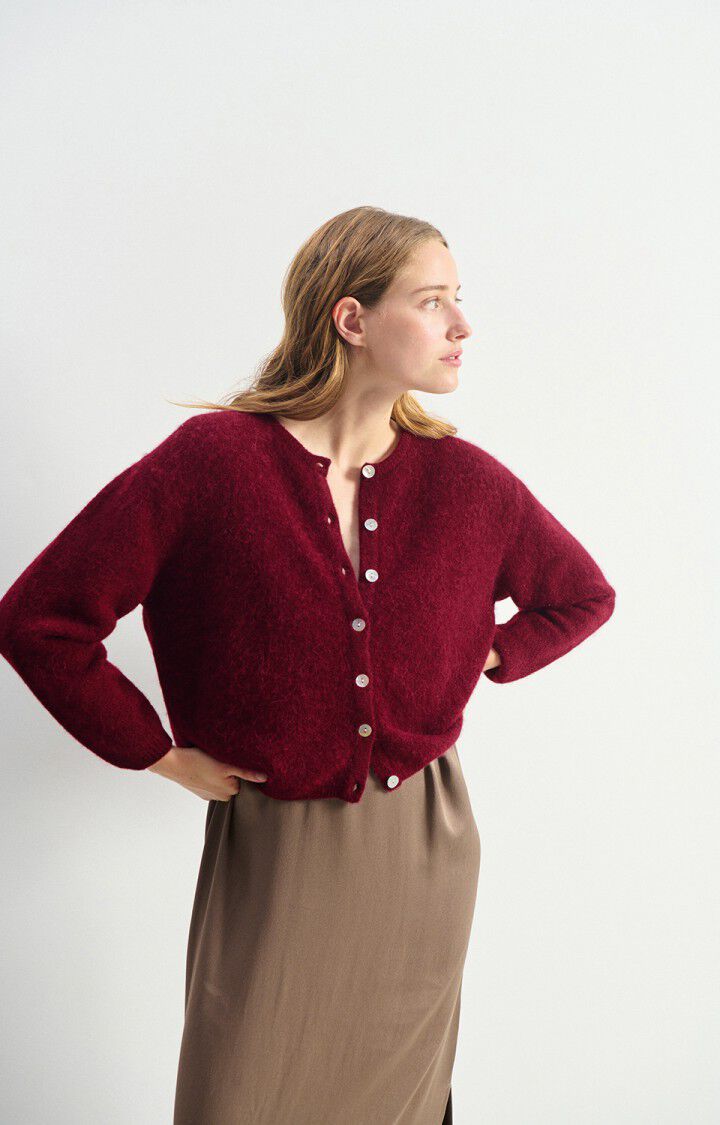 AMERICAN VINTAGE  CARDIGAN VITOW CHERRY MARBLED