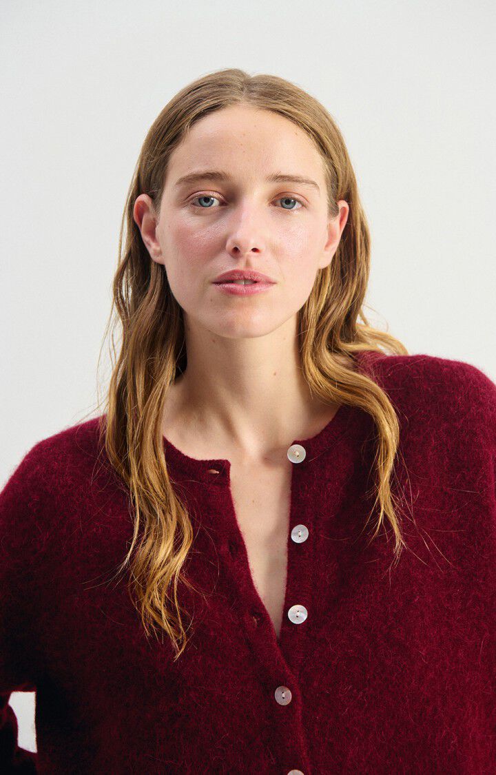 AMERICAN VINTAGE  CARDIGAN VITOW CHERRY MARBLED