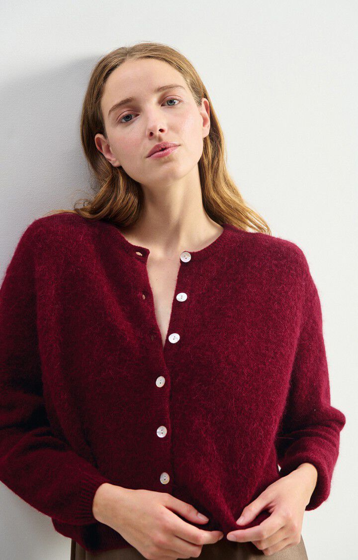 AMERICAN VINTAGE  CARDIGAN VITOW CHERRY MARBLED