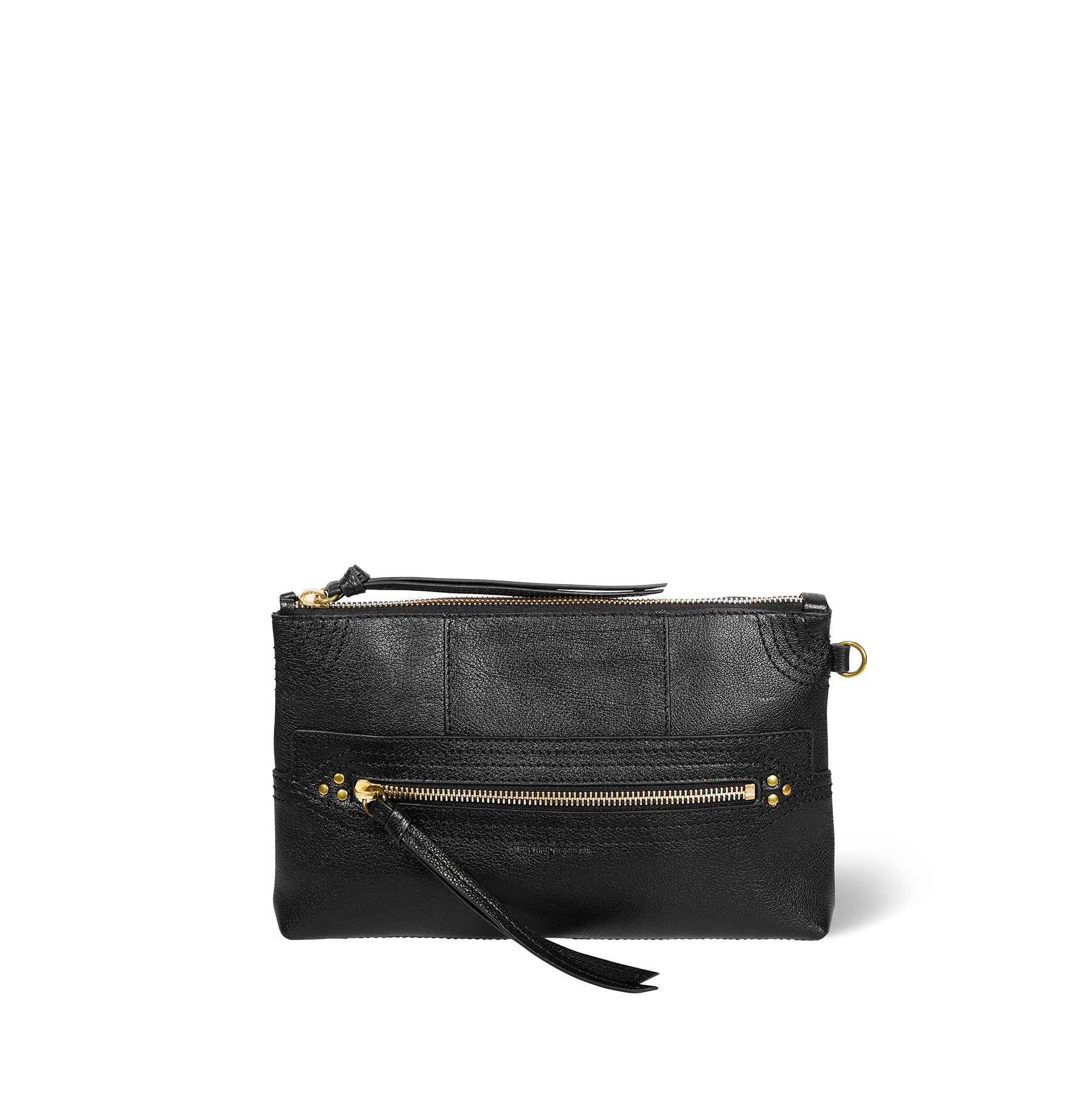 Jérôme Dreyfuss Lucky Clutch Noir Brass Buffaloskin