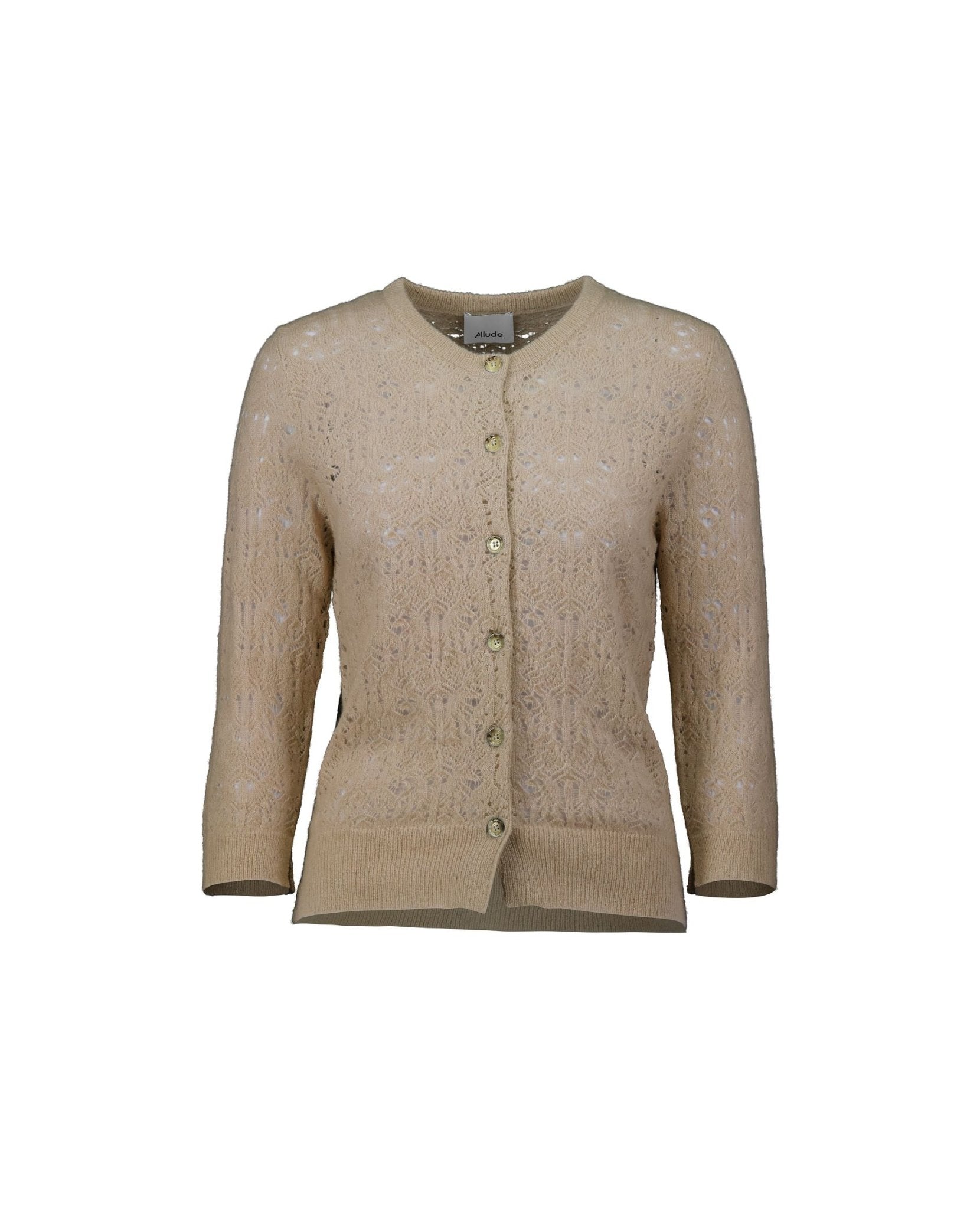 ALLUDE CARDIGAN HULMØNSTER BEIGE - Den Lille Ida - Allude