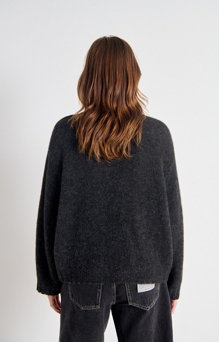 AMERICAN VINTAGE EAST SWEATER V - NECK ANTHRACITE - Den Lille Ida - American Vintage