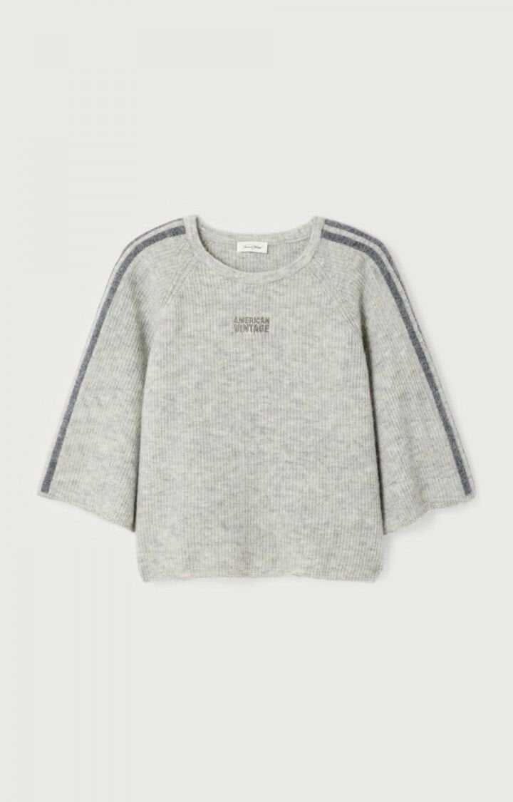 AMERICAN VINTAGE JUMPER VITOW LIGHT GREY MELANGE - Den Lille Ida - American Vintage