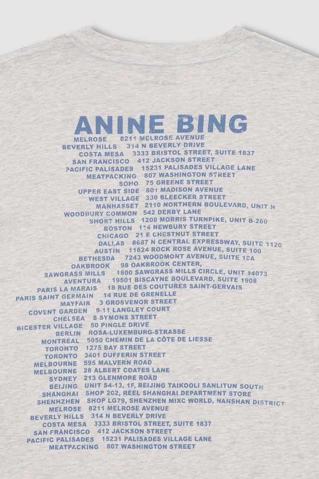 Anine Bing Cade Tee Wave Heather Grey - Den Lille Ida - Anine Bing