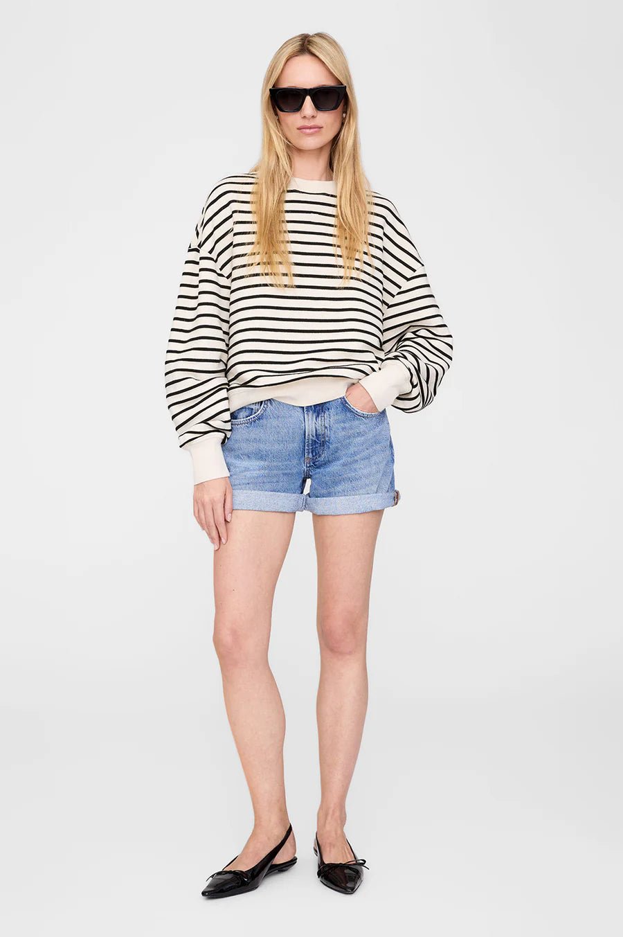 Anine Bing Dean Sweatshirt Black Stripe - Den Lille Ida - Anine Bing