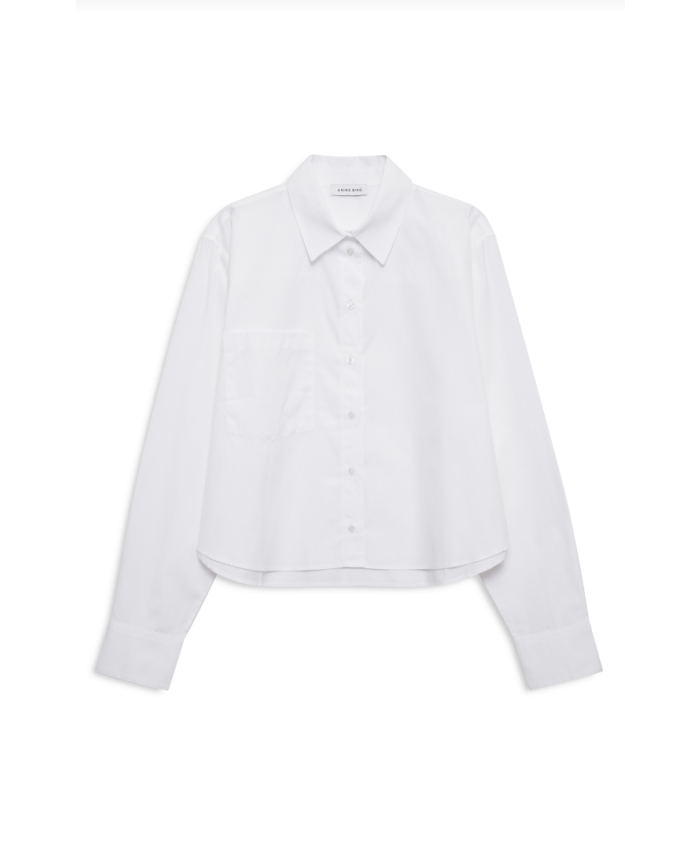 Anine Bing Essie Cropped Shirt White - Den Lille Ida - Anine Bing
