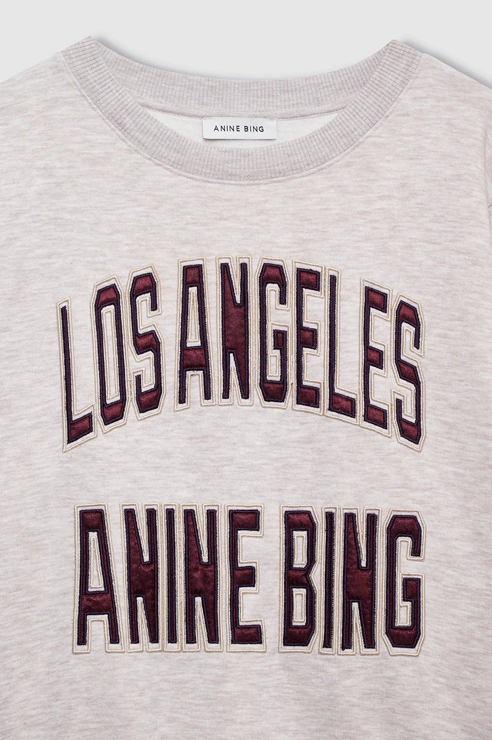 Anine Bing Harry Shrunken Sweatshirt LA Oatmeal Melange - Den Lille Ida - Anine Bing