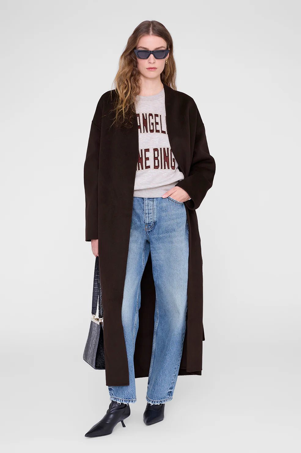 Anine Bing Harry Shrunken Sweatshirt LA Oatmeal Melange - Den Lille Ida - Anine Bing