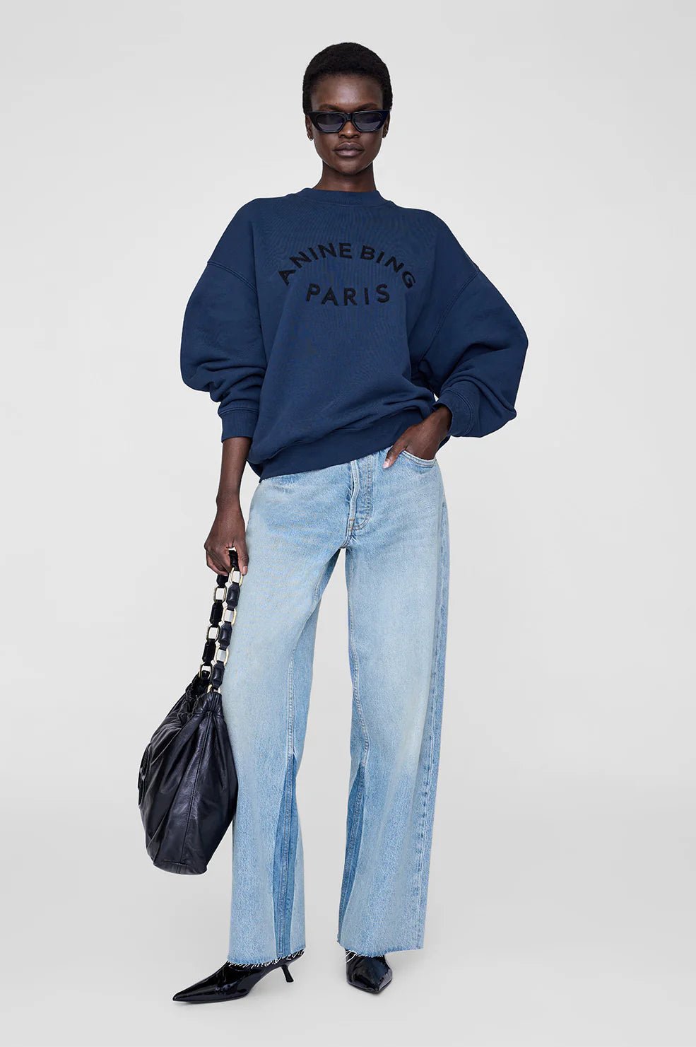 Anine Bing Jaci Sweatshirt Paris Navy - Den Lille Ida - Anine Bing