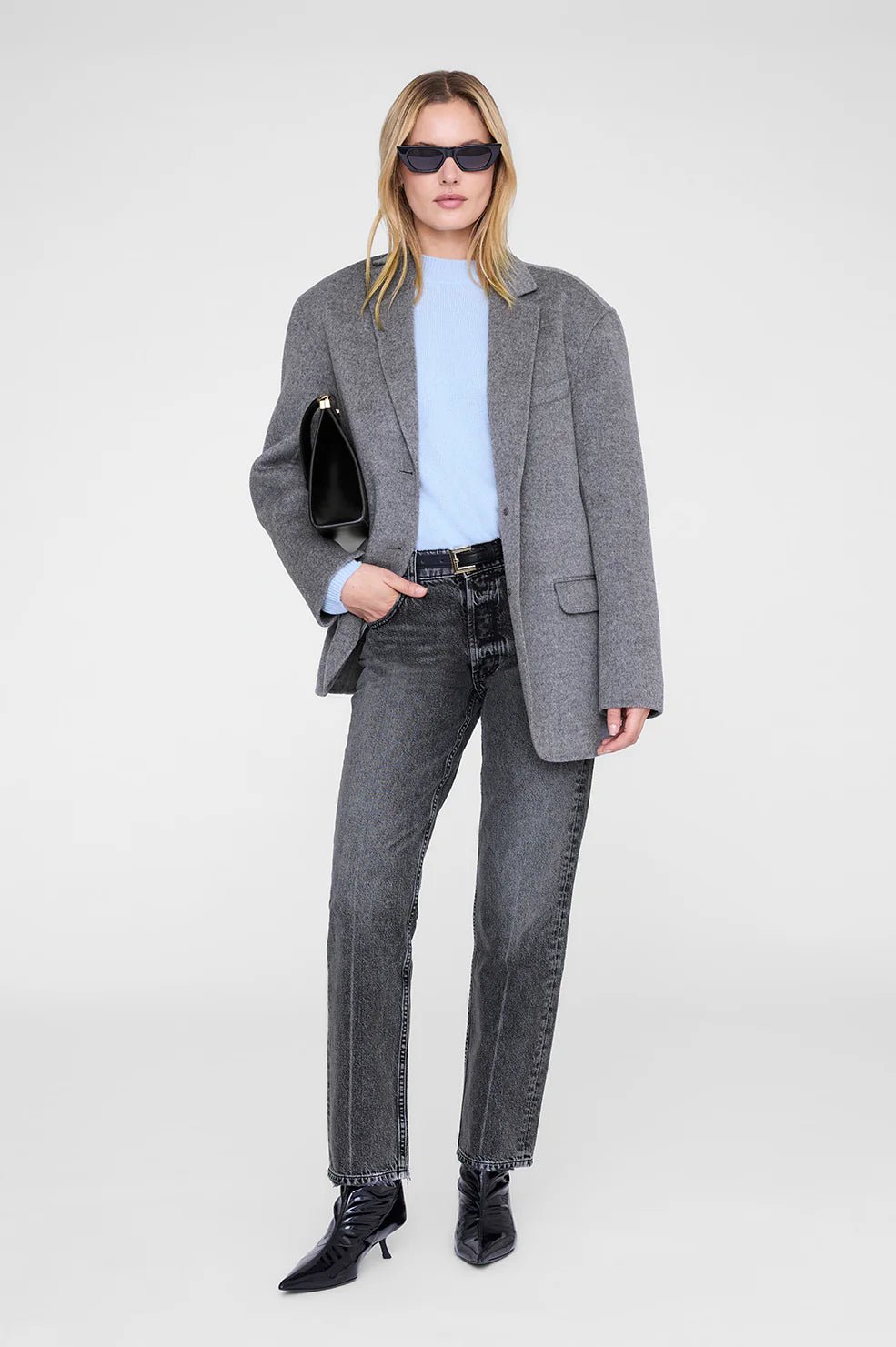 Anine Bing Lee Crew Sweater Pale Blue - Den Lille Ida - Anine Bing