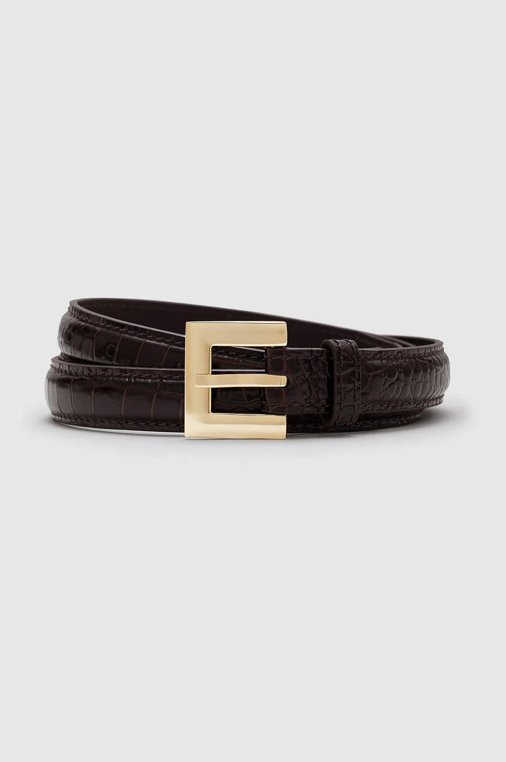 Anine Bing Nicola Belt Dark Brown Embossed - Den Lille Ida - Anine Bing