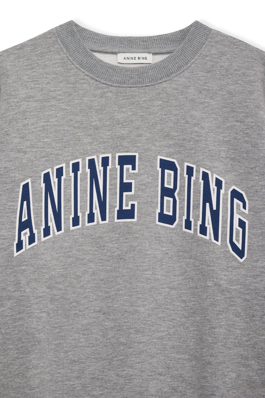 Anine Bing Spencer sweatshirt Heather Grey with Navy - Den Lille Ida - Anine Bing