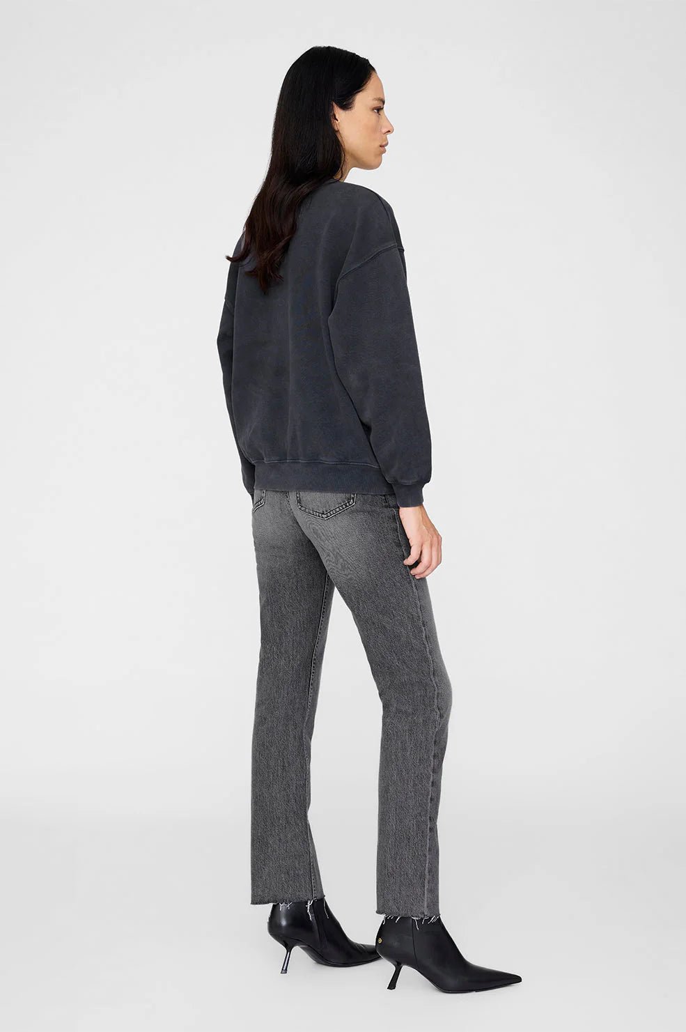 Anine Bing Spencer Sweatshirt Leopard Washed Black - Den Lille Ida - Anine Bing