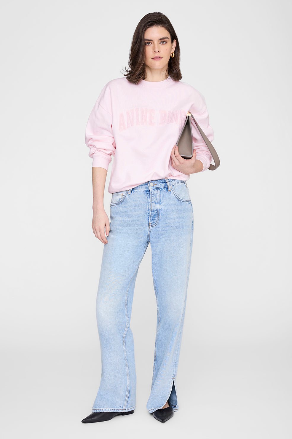 Anine Bing Spencer Sweatshirt Powder Pink - Den Lille Ida - Anine Bing