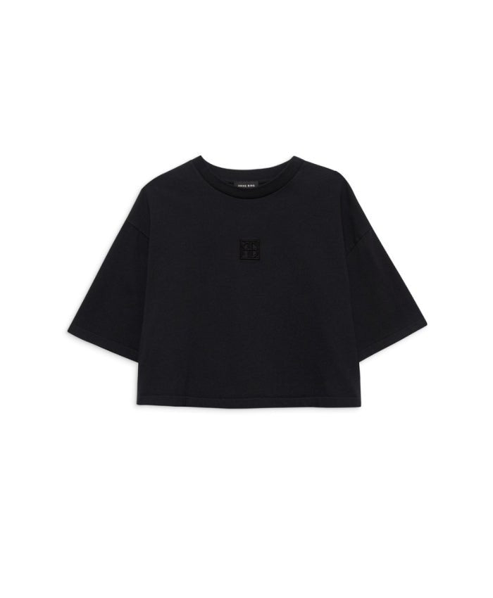 ANINE BING MYERS CROPPED TEE FRAMED MONOGRAM - Den Lille Ida - Anine Bing