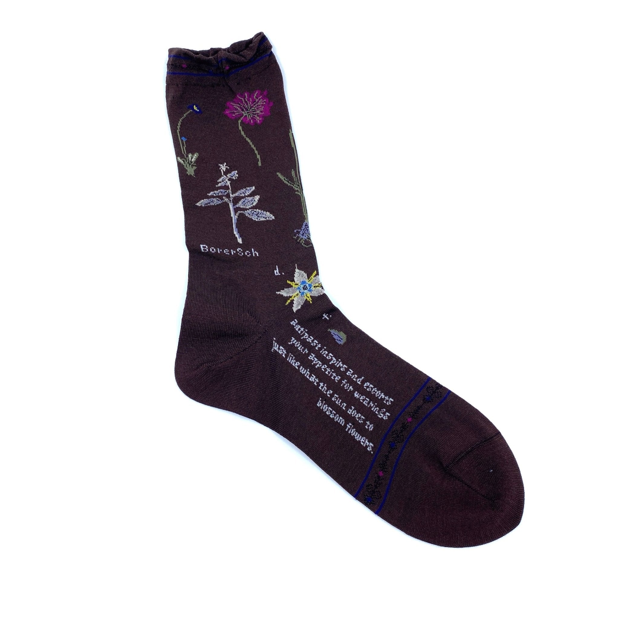 Antipast Socks Botanical XVII Dark Brown - Den Lille Ida - Antipast