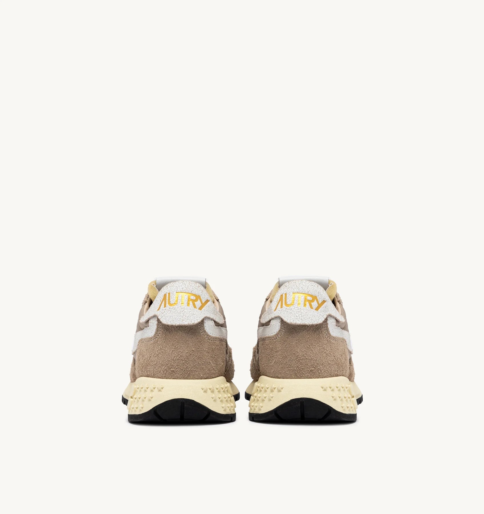 Aytry Reelwind Low Sneakers in Pepper and White Cracked Leather and Nylon - Den Lille Ida - Autry