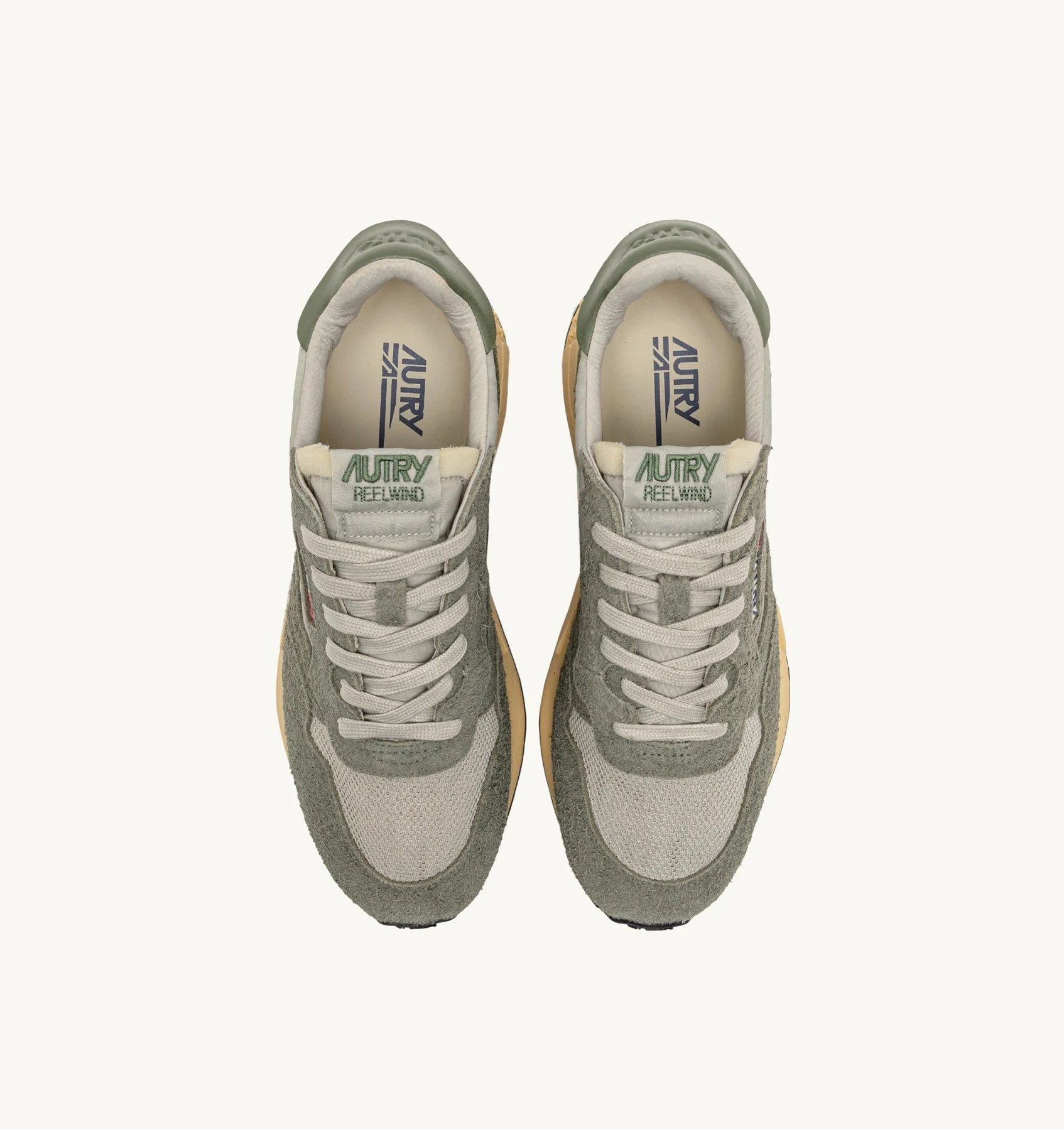 AUTRY SNEAKERS REELWIND LOW SNEAKERS IN HUNTER AND PELICAN NYLON SUEDE AND LEATHER - Den Lille Ida - autry