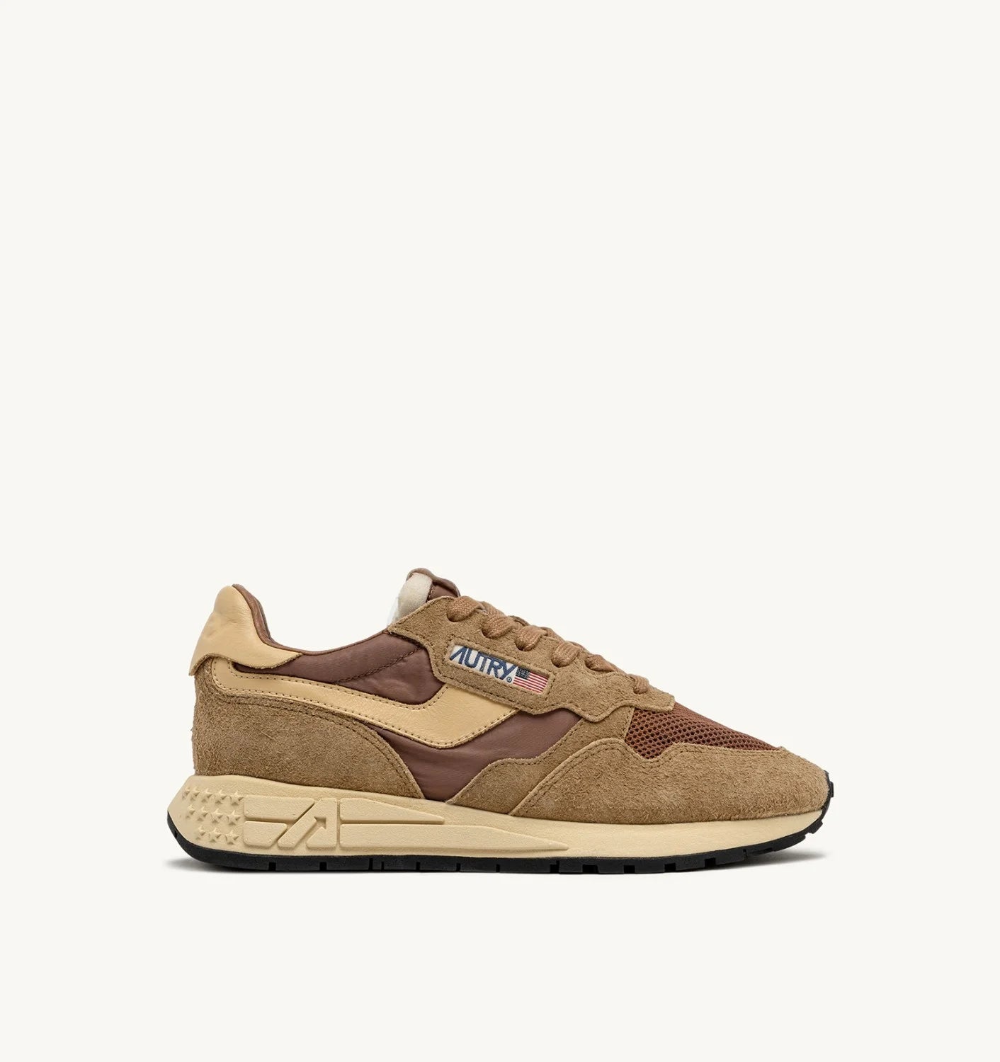 AUTRY SNEAKERS REELWIND LOW SNEAKERS IN NYLON SUEDE AND LEATHER COLOR HIDE AND CHIPMUNK - Den Lille Ida - Autry
