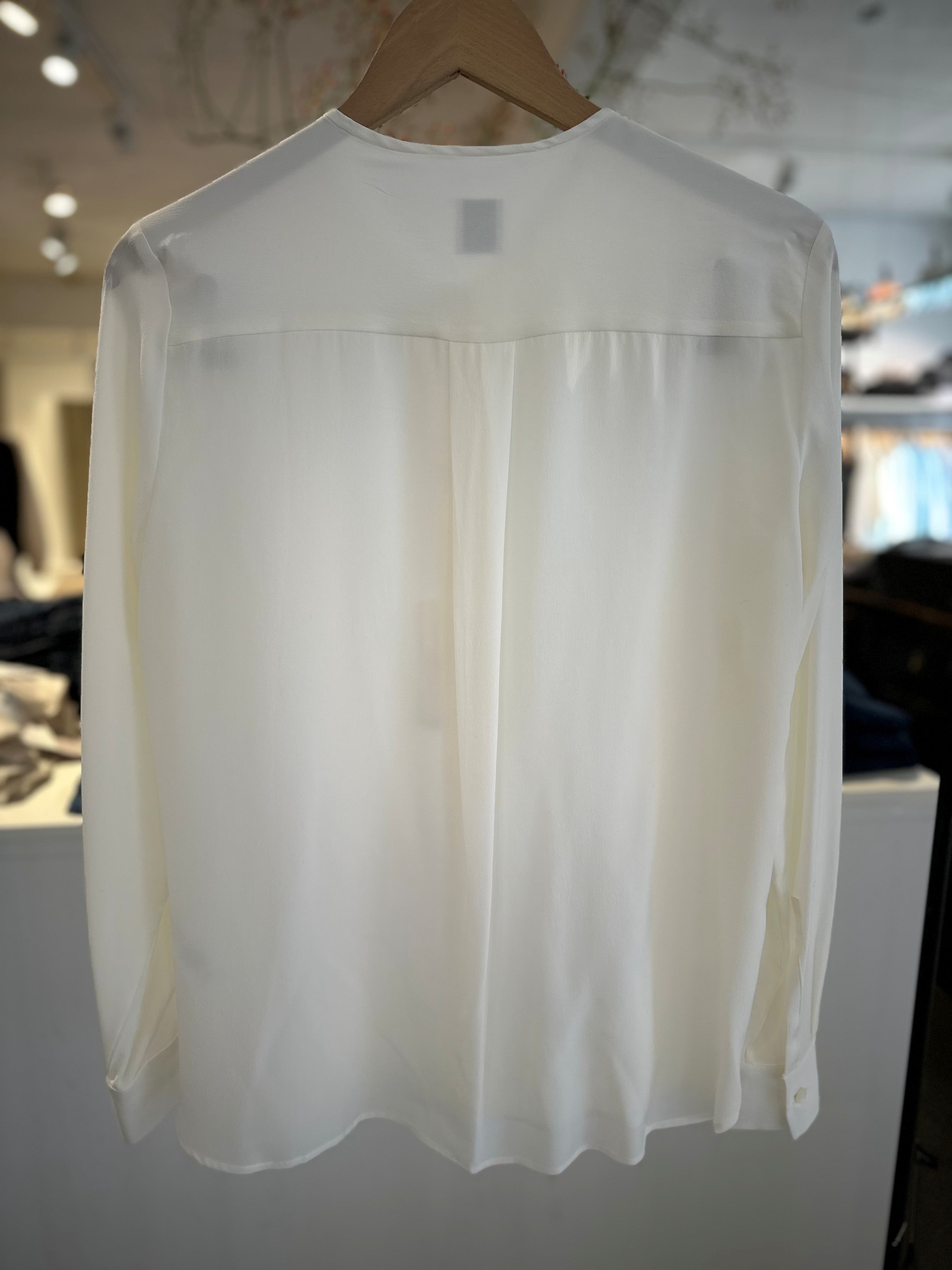 Bagutta Silk Shirt Round Neck Ecru