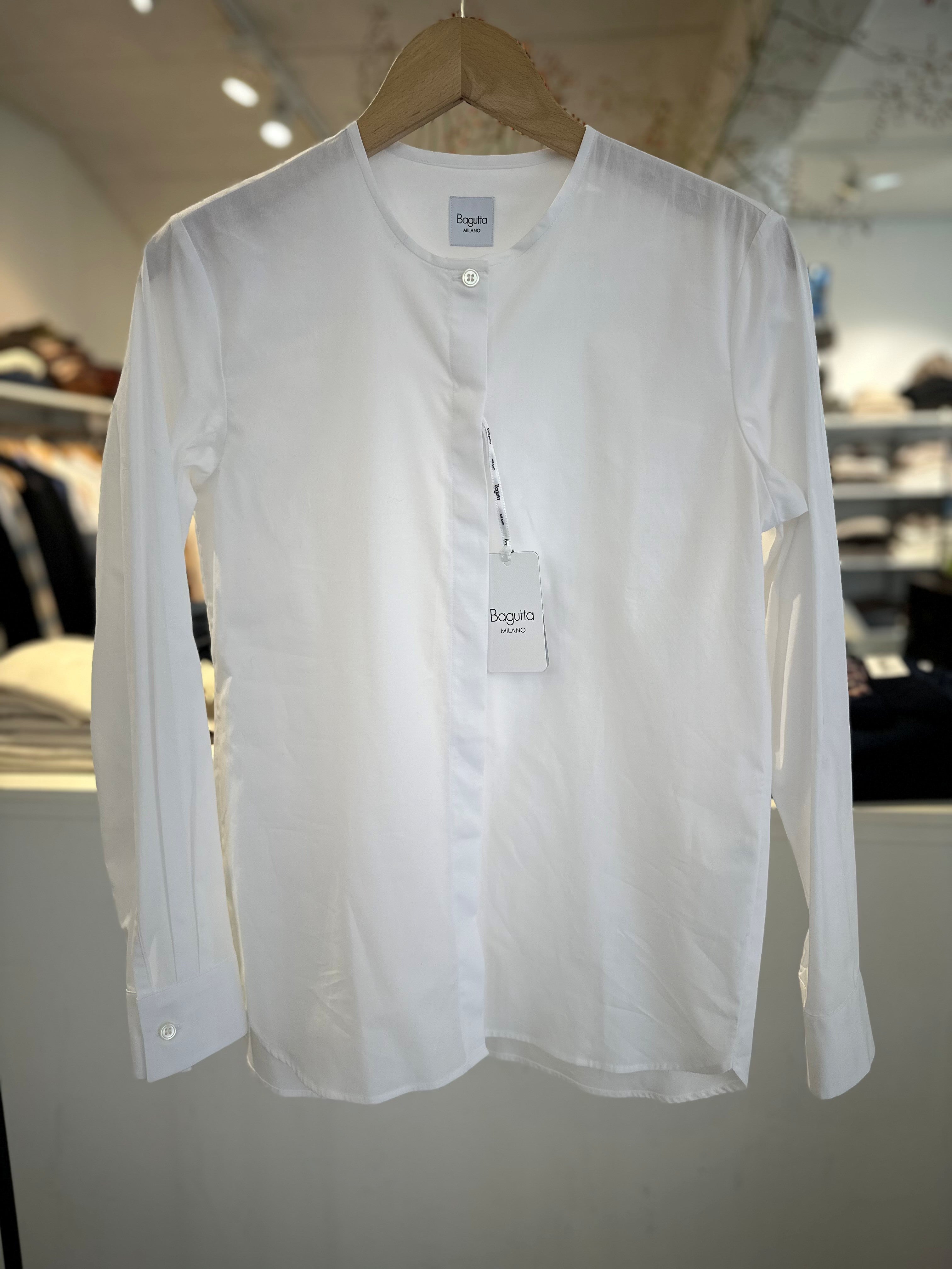 Bagutta Shirt Round Neck Cotton White