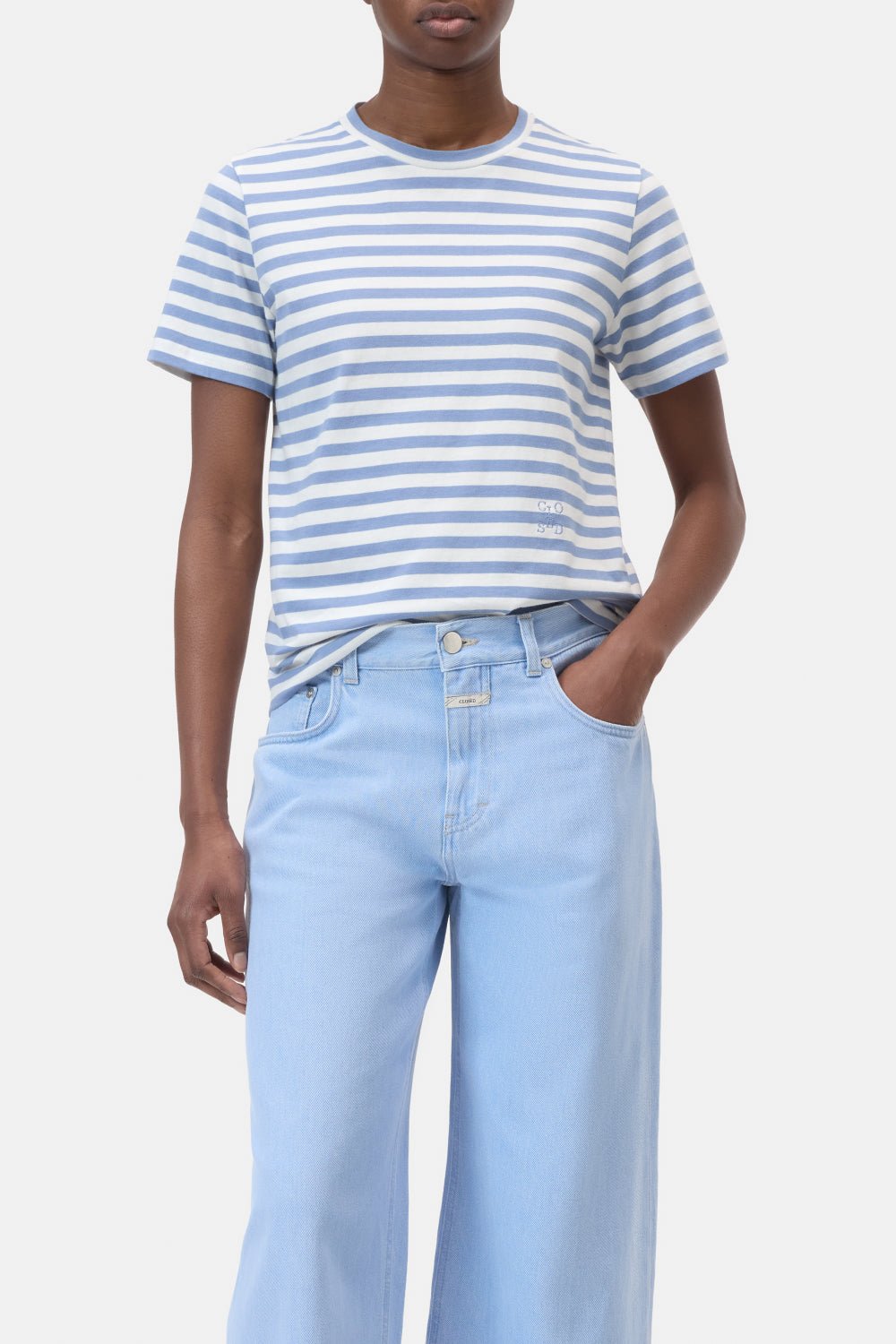 CLOSED BASIC T - SHIRT STONE BLUE - Den Lille Ida - Closed