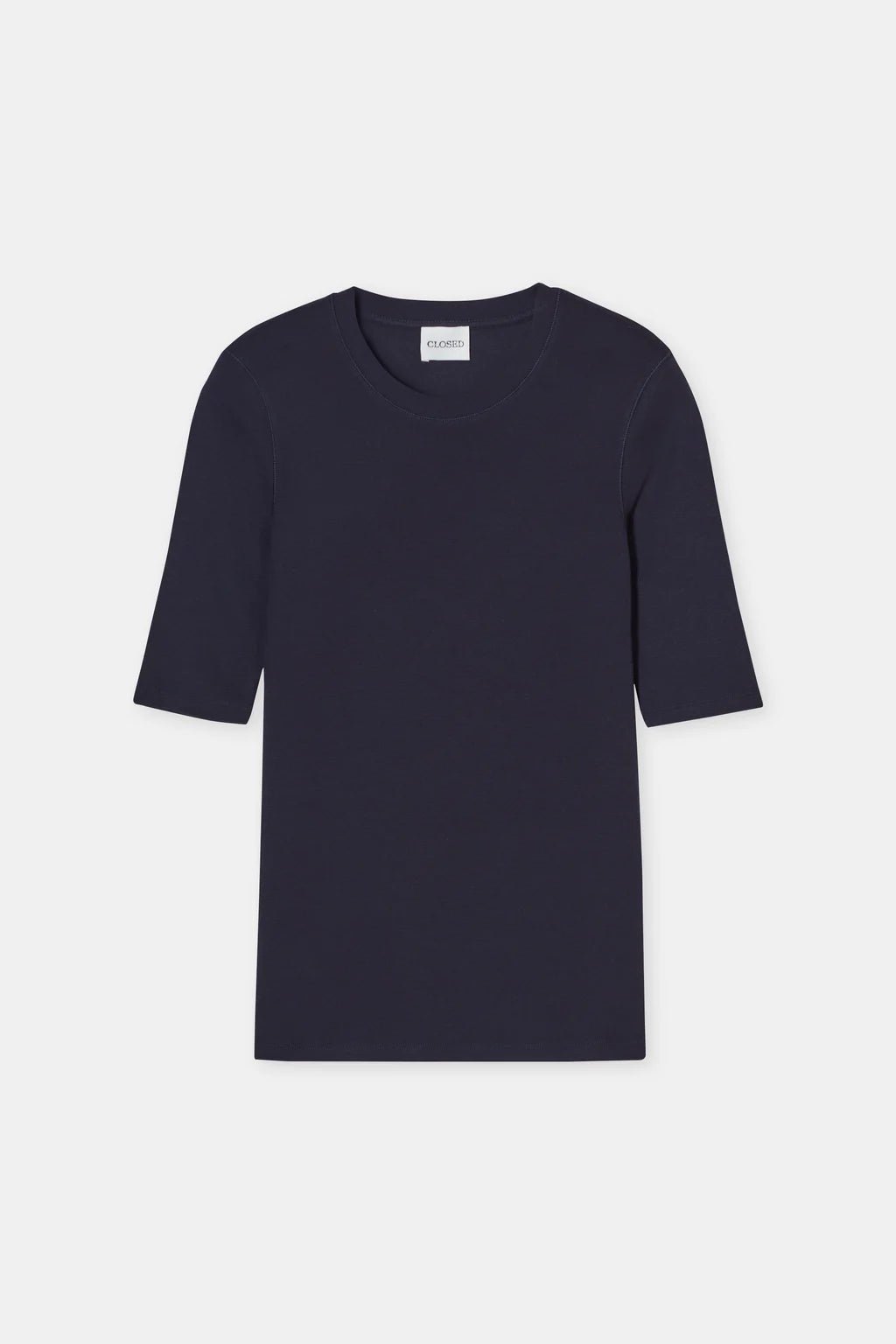 Closed Crewneck Shotsleeve Cotton and Modal T-shirt Navy - Den Lille Ida - Closed