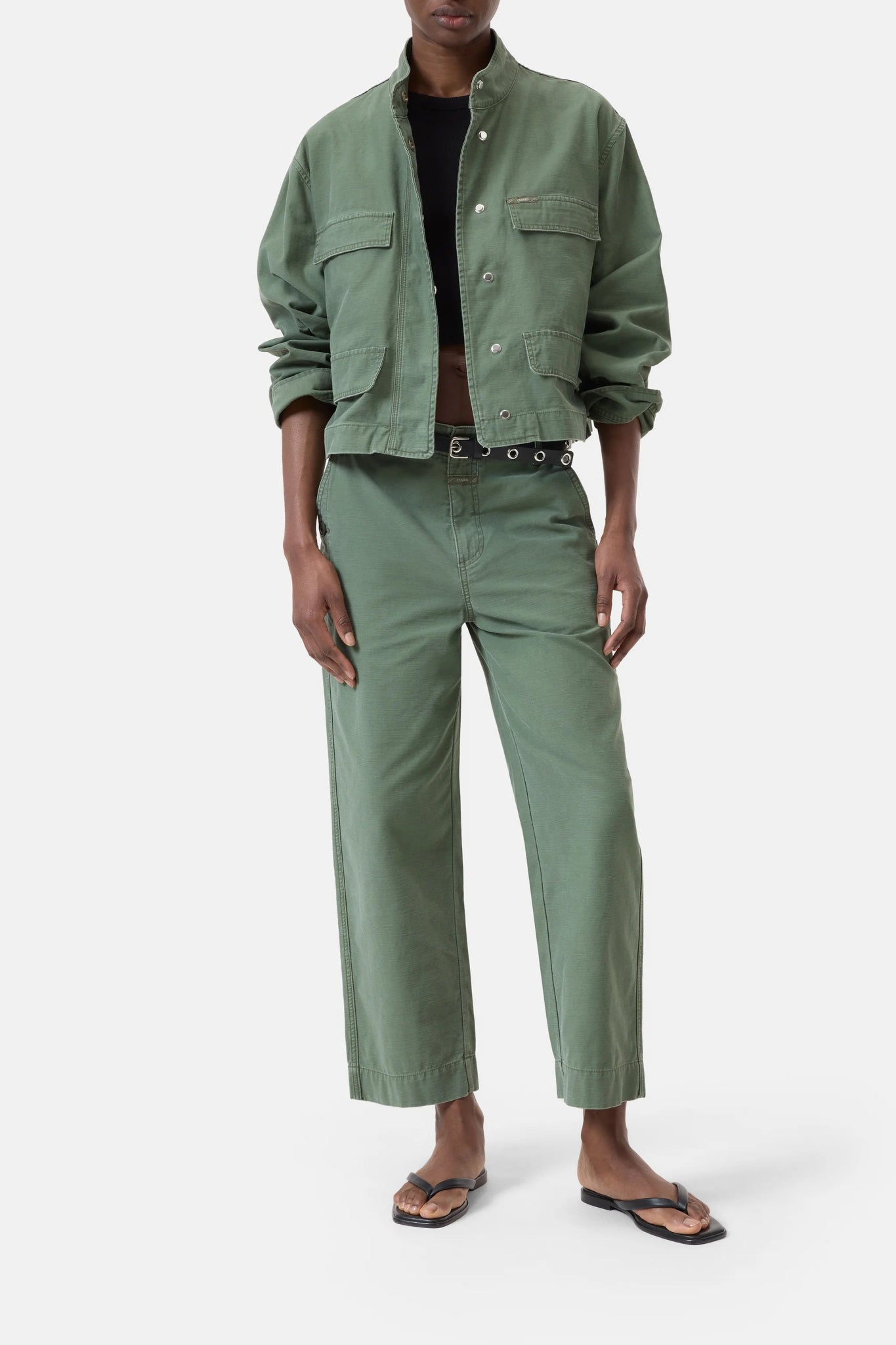 CLOSED CROPPED FIELD JACKET MATCHA GREEN - Den Lille Ida - Closed