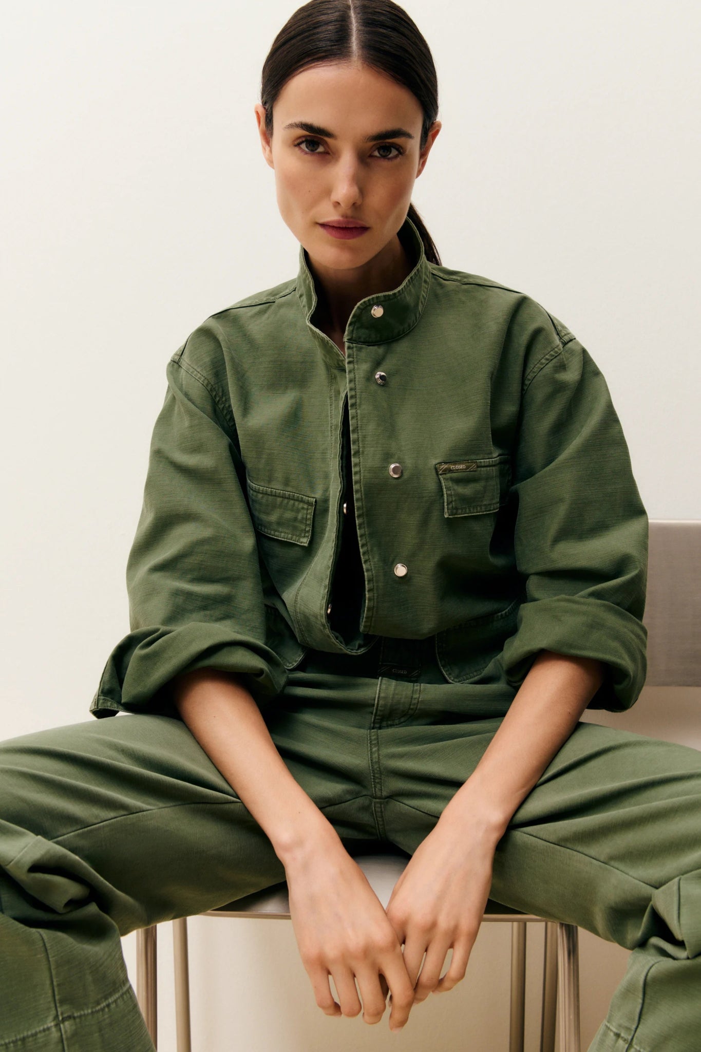 CLOSED CROPPED FIELD JACKET MATCHA GREEN - Den Lille Ida - Closed