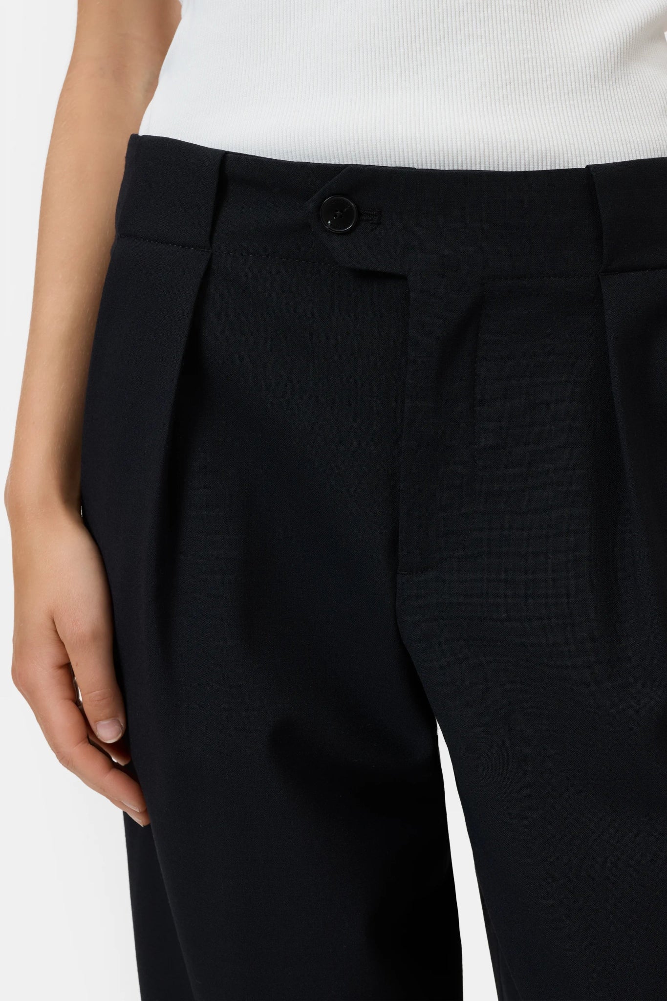 CLOSED MAWSON WIDE PANTS LIGHT WOOL BLACK - Den Lille Ida - Closed