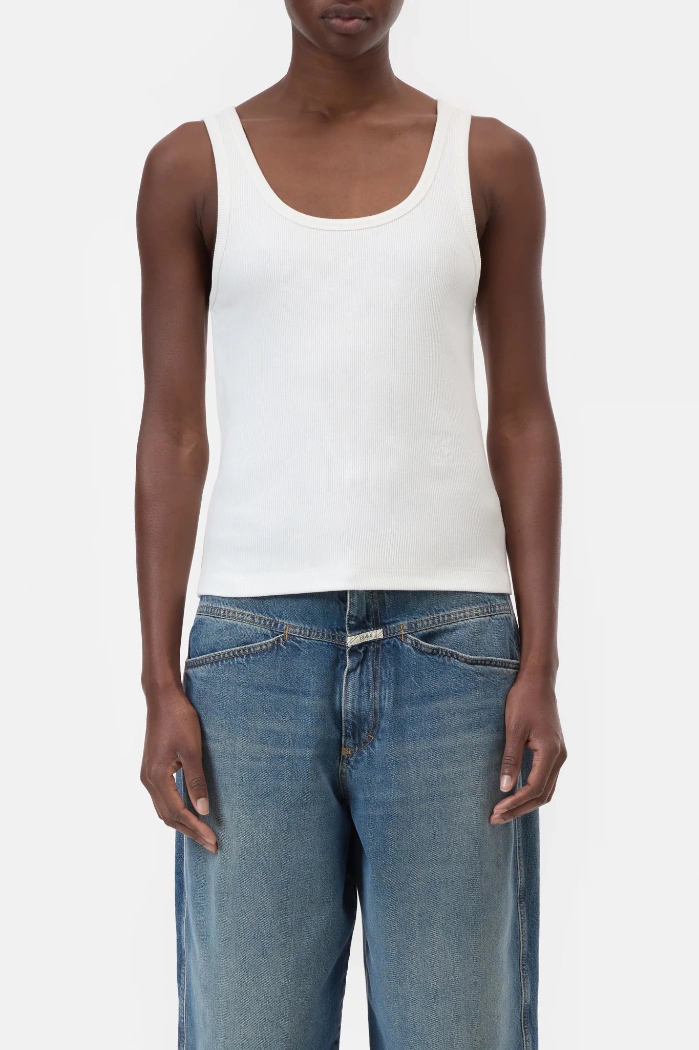 CLOSED TANK TOP COTTON RIB IVORY - Den Lille Ida - Closed