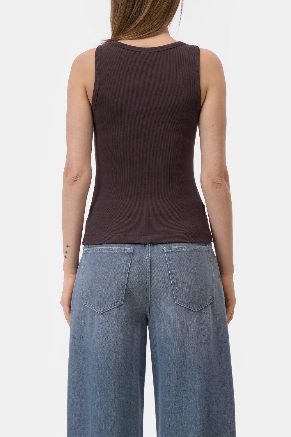 CLOSED TANK TOP COTTON RIB MAHAGONY BROWN - Den Lille Ida - Closed