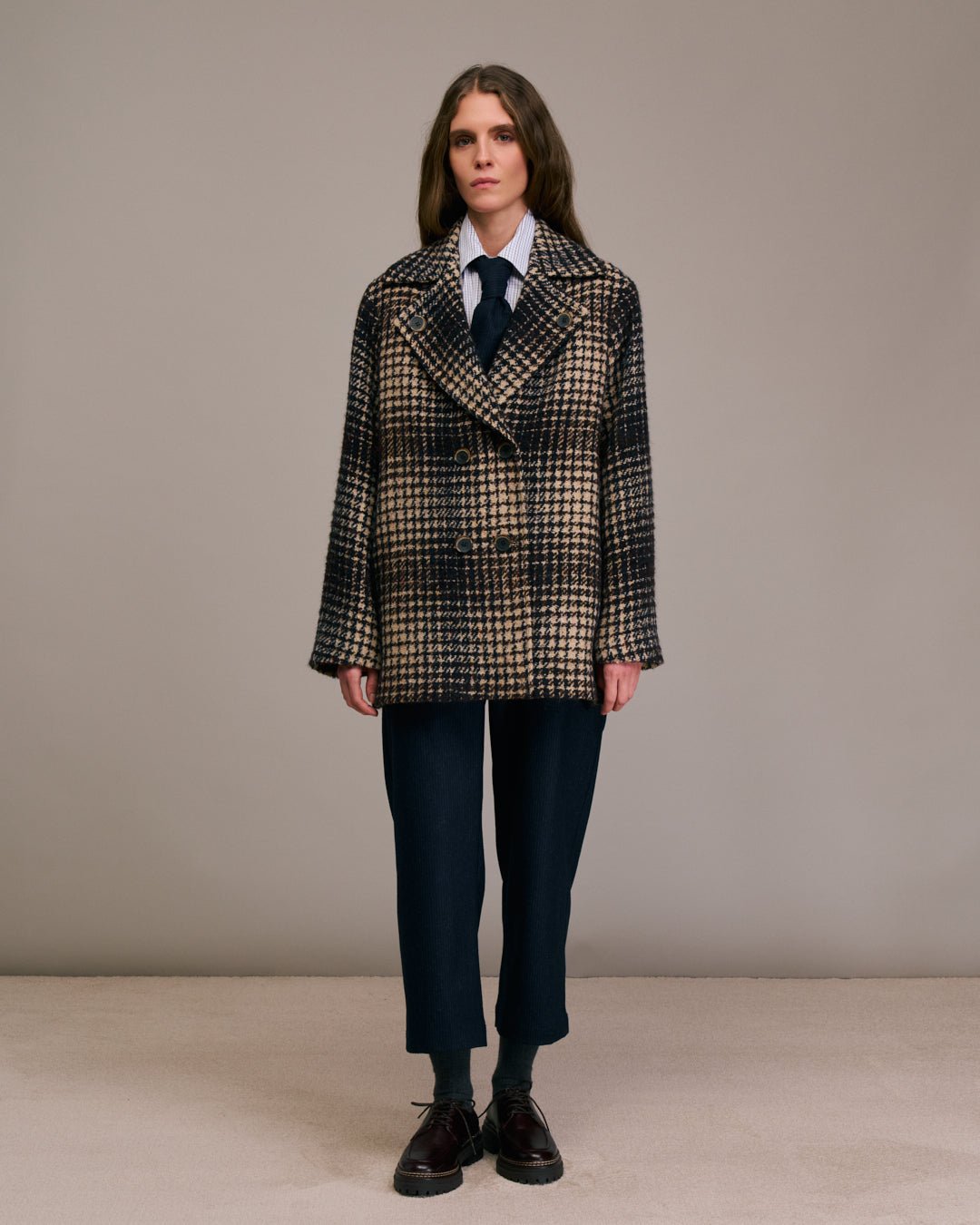 Diega Maliro Coat Chco Marine Ecru - Den Lille Ida - Diega